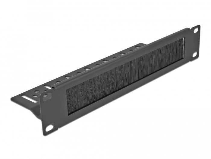 Delock Regleta De Cepillos Para La Gestión De Cables De 10" Con Fijación De Cables 1u Negro