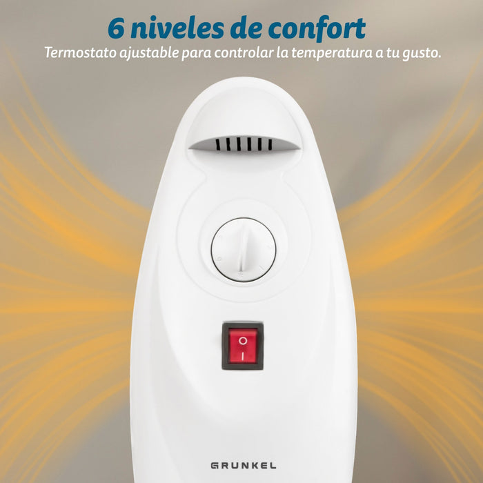 Radiador De Aceite Eléctrico Mini Grunkel 800w Blanco Racp-80d