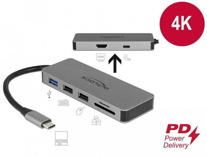 EAN 4043619877430 - DeLOCK 87743 base para portátil y replicador de puertos USB 3.2 Gen 1 (3.1 Gen 1) Type-C Gris imagen 5