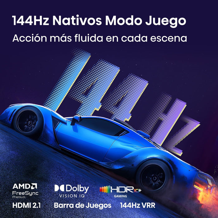 Hisense 43e7s Pro Hi-Qled-Fernseher (108 Cm (43 Zoll), Negro/Dunkelgris, Ultrahd/4k, Free-Sync-Premium, 144hz Panel) 43e7s Pro