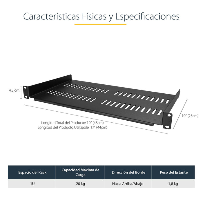 EAN 0065030867306 - StarTech.com CABSHELFV1U accesorio de bastidor Cajón metálico para rack imagen 6