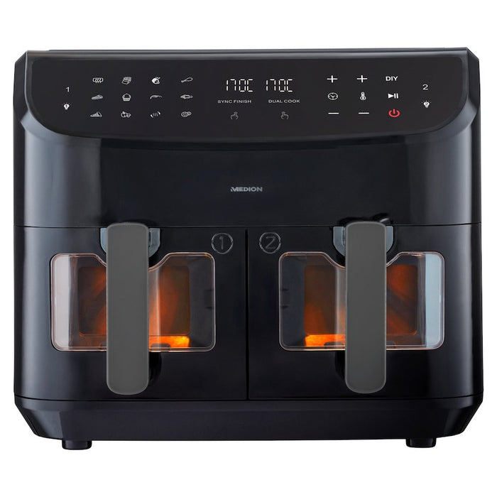 Freidora Medion Doppel Life P20 Md11760 Xxl (Negro, 2.600 Watt, 2 Körbe Je 4,35 Liter) 50077281
