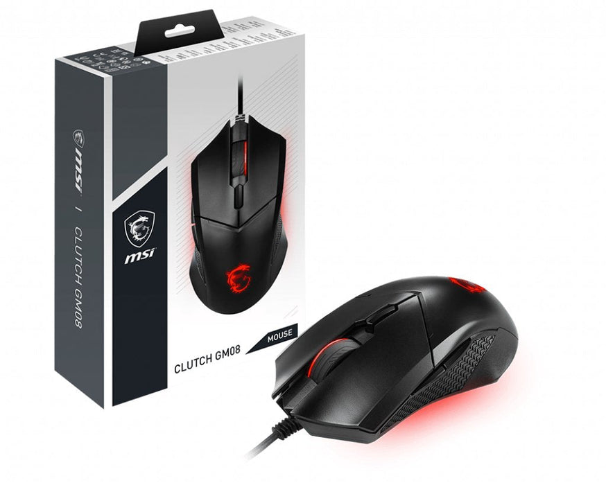 EAN 0824142218440 - MSI Clutch GM08 ratón Juego Ambidextro USB tipo A Óptico 4200 DPI imagen 1