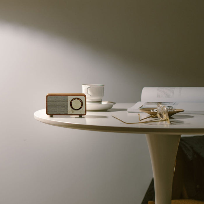 Sangean Wr-7 Plus Cerezo Natural Radio Con Mueble De Madera Fm Bluetooth Aux