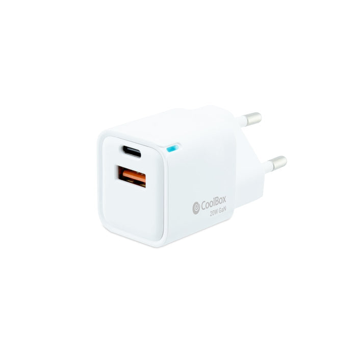 EAN 8437012429932 - CoolBox COO-CUP-20CA cargador de dispositivo móvil Universal Blanco Corriente alterna Interior imagen 1