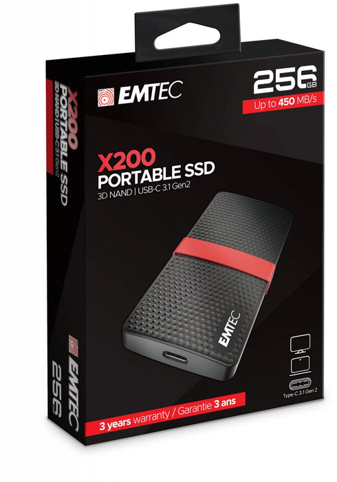 EAN 3126170170231 - Emtec X200 256 GB USB Tipo C 3.2 Gen 1 (3.1 Gen 1) Negro, Rojo imagen 2