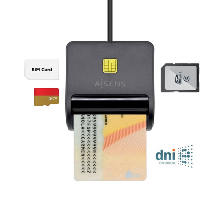 EAN 8436574706109 - AISENS ASCR-SN02SD-BK lector de control de acceso Lector USB de control de acceso imagen 1