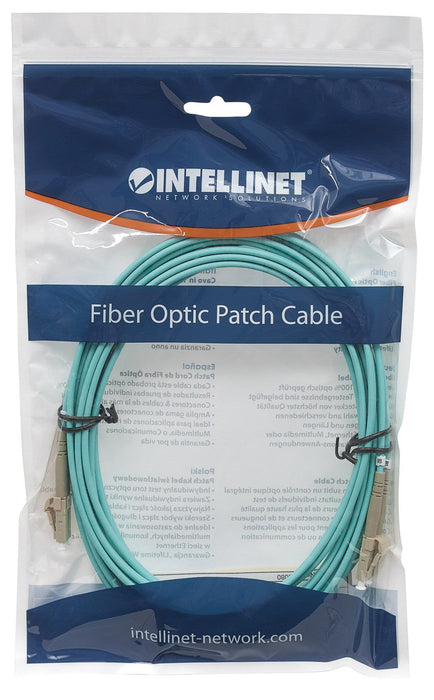 Intellinet 750097 Cable De Fibra Optica 10 M Lc Om3 Color Aguamarina