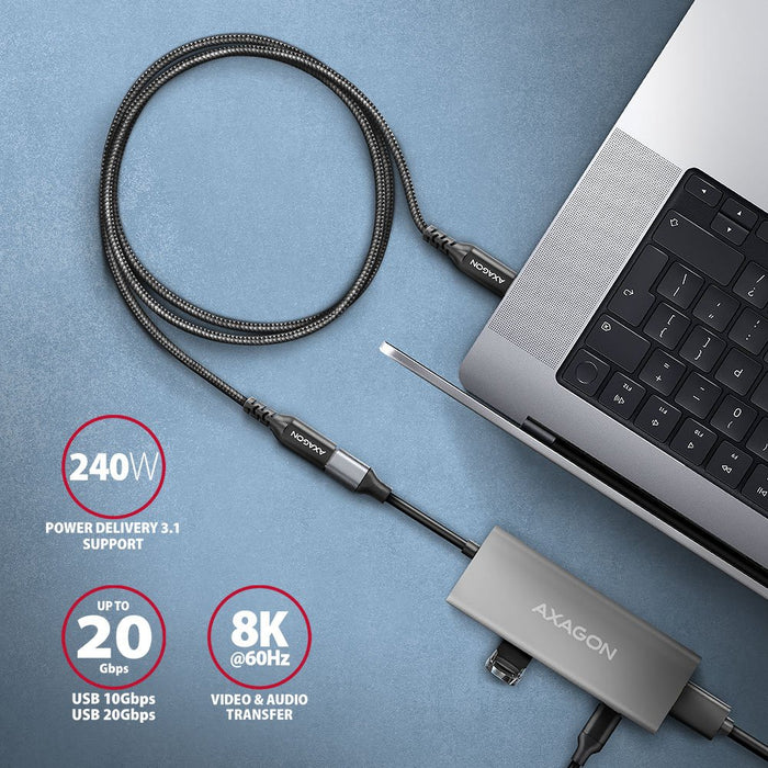 EAN 8595247907356 - Axagon BUCM32-CF05AB cable USB USB 3.2 Gen 2x2 0,5 m USB C Negro imagen 4