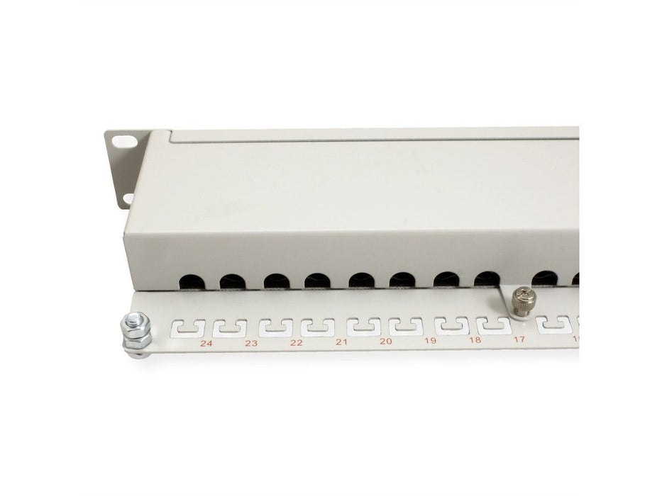 Roline Kat.6 Class E 48,26cm 19zoll-Patchpanel 24p Geschirmt Grau