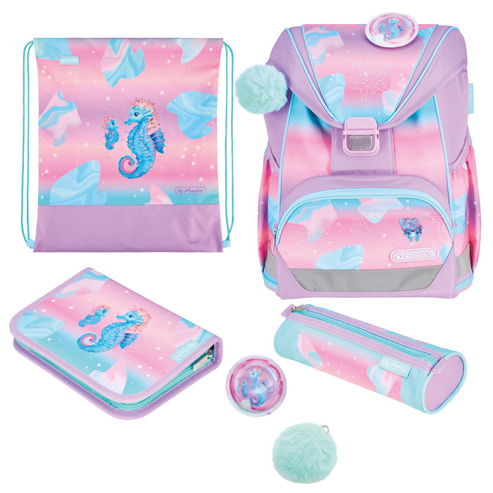 EAN 4008110396552 - Herlitz UltraLight Plus Ocean Lights juego de mochila escolar Chica Poliéster Azul, Rosa imagen 1