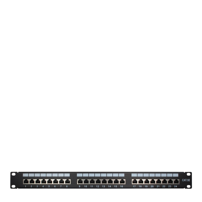 Inter-Tech 19'' Cat.5e Stp 24, Patch Panel Negro, Rj-45, Cat5e, Negro, Metal, Montaje En Bastidor, 482 Mm