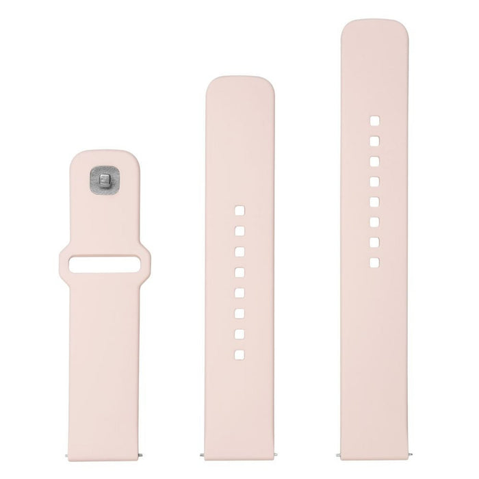 Fixed Silicone Sporty Strap Set With Quick Release 20mm For Smartwatch, Pink