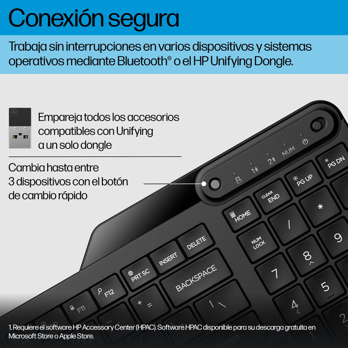 EAN 197192767870 - HP 475 Dual-Mode Wireless Keyboard teclado Universal Bluetooth Negro imagen 5