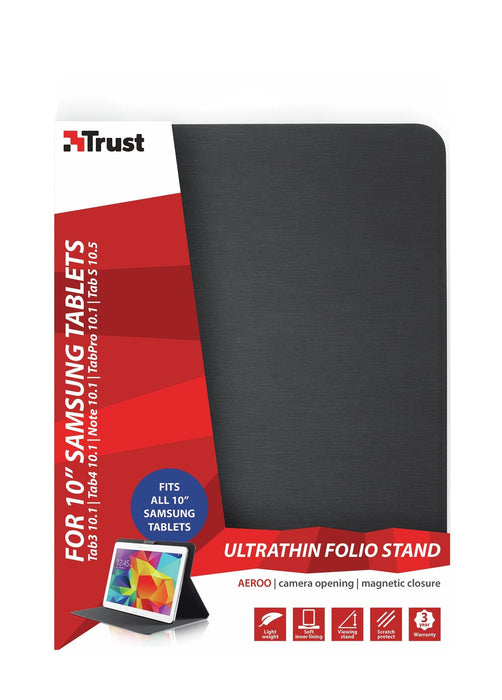 Funda Rabat Trust Para Samsung Galaxy Tab 10 Tab3/4/Note/Pro/S (Negro)
