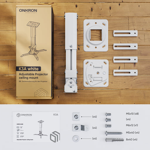 EAN 4262392441786 - ONKRON K3A montaje para projector Techo/pared Blanco imagen 2