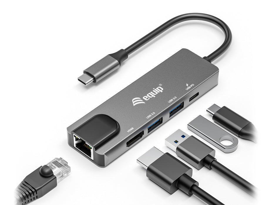 EAN 4015867231791 - Equip 133489 base para portátil y replicador de puertos Alámbrico USB 3.2 Gen 1 (3.1 Gen 1) Type-C Gris imagen 3