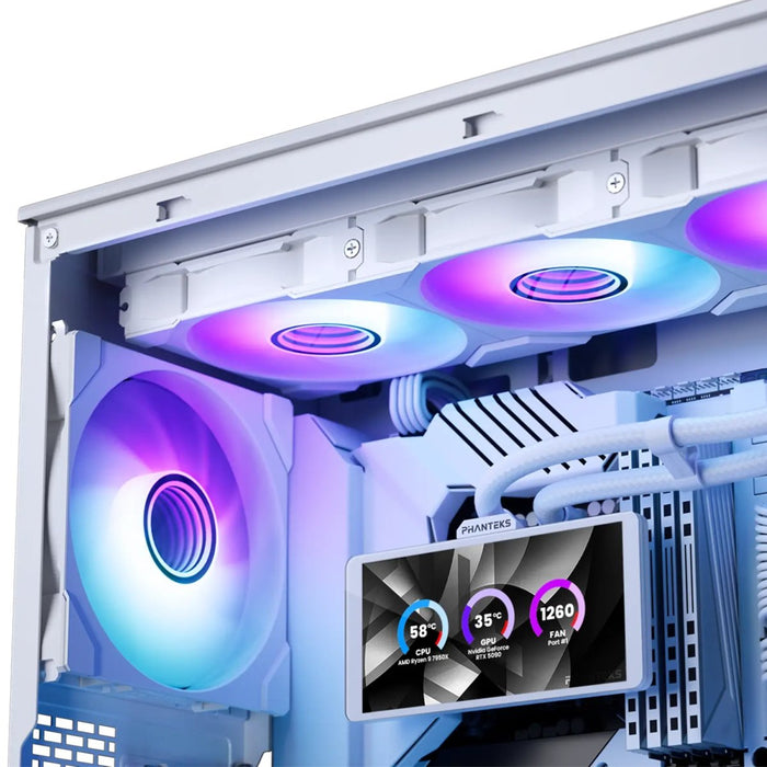 K Phanteks Glacier One 360m25 Lcd Aio-Wasserkühlung, 6-Zoll-Display - 360mm, Weiss