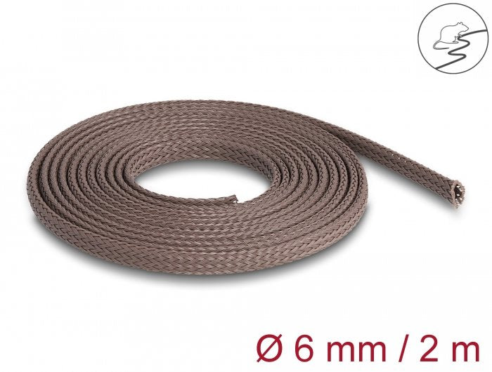 Manguera Trenzada Delock Extensible A Prueba De Roedores 2m X 6mm Marrón