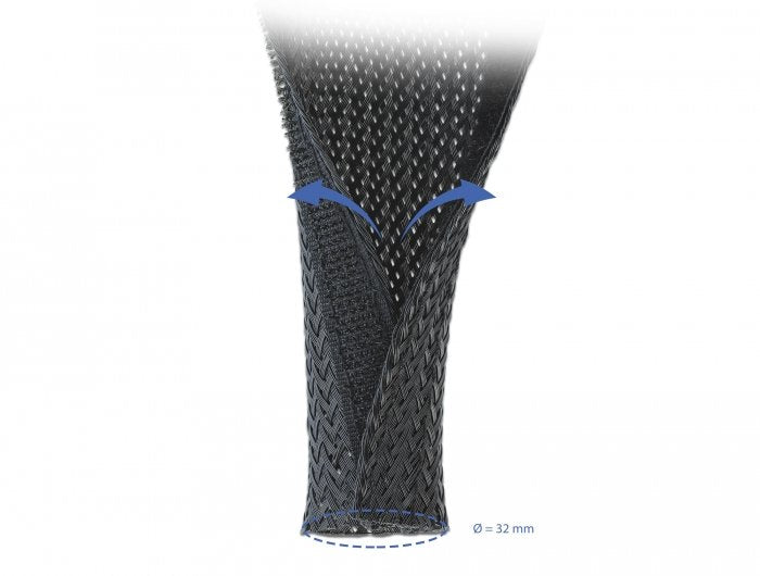 Manguera Trenzada Con Cierre De Velcro Delock 5 Mx 32 Mm Negro