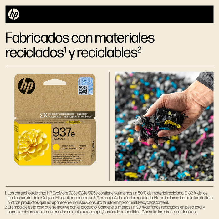 EAN 0199764688149 - HP 937e EvoMore Yellow Original Ink Cartridge cartucho de tinta 1 pieza(s) Alto rendimiento (XL) Amarillo imagen 4