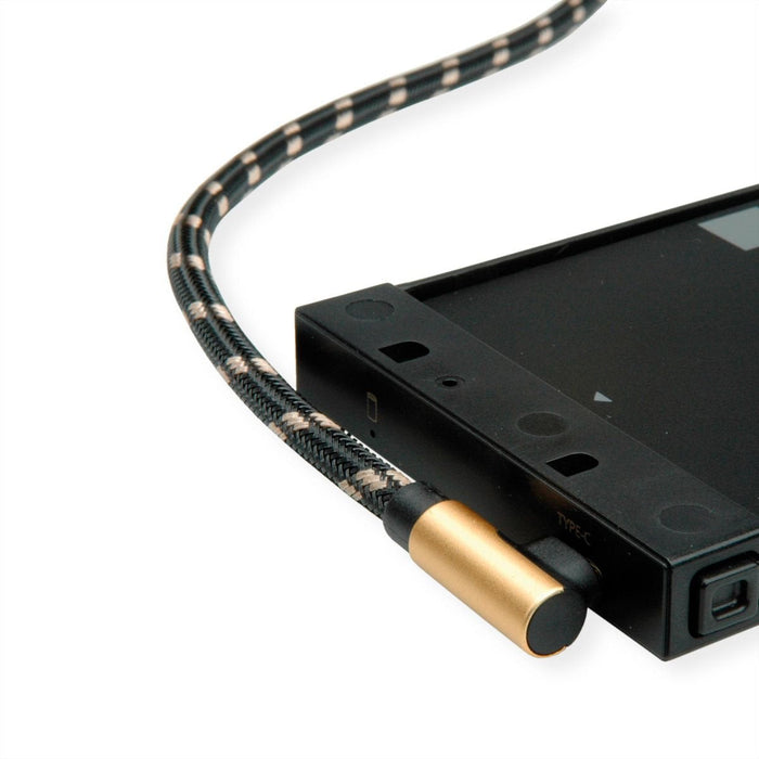 Roline Gold Usb 2.0 Cable, Usb A St Reversibel - Usb C St Gewinkelt, 0,8 M
