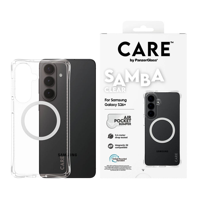 Care By Panzerglass Samba Case Transparent W. Blanco Qi Samsung New Galaxy S26 Plus