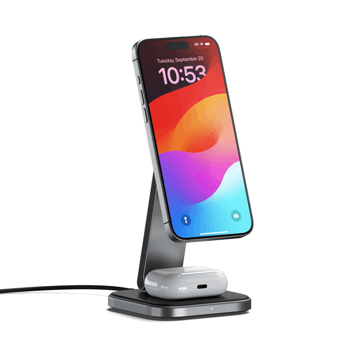 EAN 810086361236 - Satechi ST-Q21FM cargador de dispositivo móvil Auriculares, Smartphone Gris USB Cargador inalámbrico Inter imagen 1