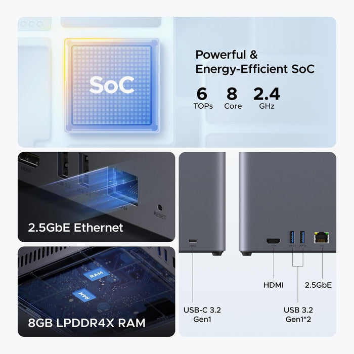 EAN 6941876286607 - Ugreen DH4300 Plus NAS Mini Tower 8 GB LPPDDR4X UGOS Pro Gris imagen 9