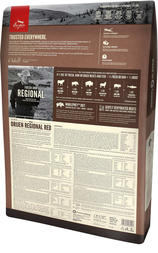 EAN 0064992282349 - Orijen Regional Red alimento seco para gatos 340 g Adulto Ternera, Cordero, Cerdo imagen 2
