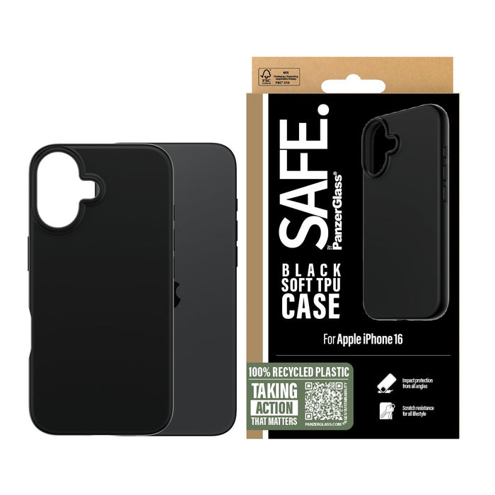 EAN 5715685003349 - PanzerGlass SAFE. by ® TPU Case Black iPhone 16 funda para teléfono móvil Negro imagen 2