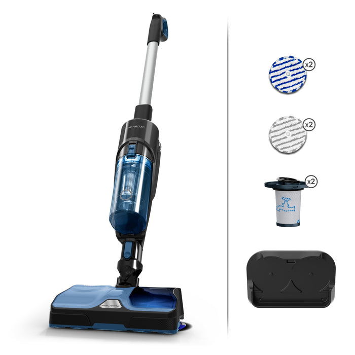 EAN 3221616048553 - Rowenta X Combo 2in1 GZ3038 Aspiradora vertical Batería Seca y húmeda Sin bolsa 0,55 L Negro, Azul imagen 1
