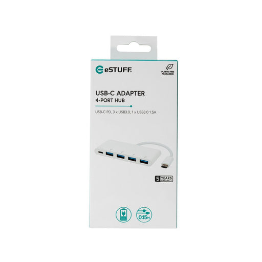 EAN 5711783475989 - eSTUFF ES623007WH hub de interfaz USB 3.2 Gen 1 (3.1 Gen 1) Type-C 5000 Mbit/s Blanco imagen 2