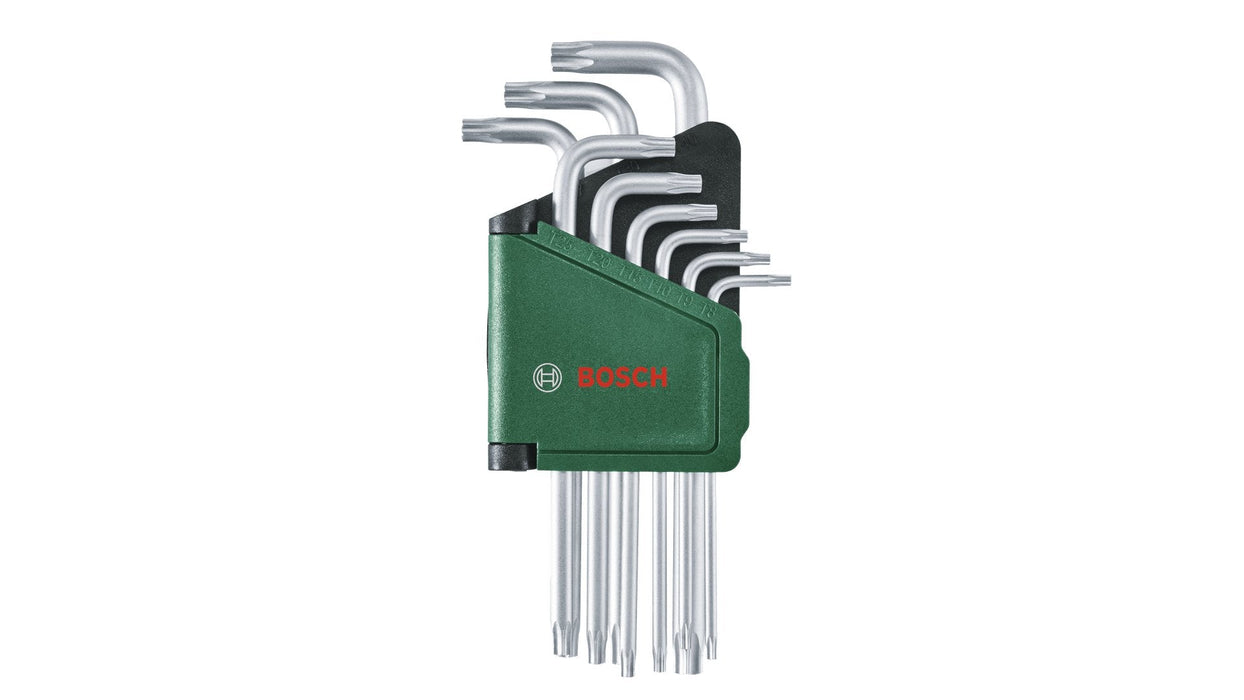 Bosch Diy & Garden Juego De Llaves Allen Torx, 9 Piezas, Destornillador Verde/Negro, Clip De Almacenamiento 1600a02z9c