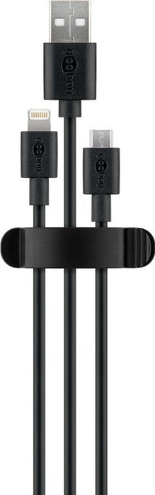 EAN 4040849706851 - Goobay 70685 organizador de cables Escritorio/pared Clip para cable Negro 3 pieza(s) imagen 1