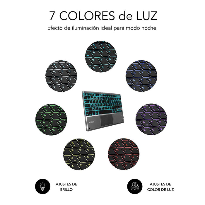 EAN 8436586740610 - SUBBLIM TECLADO SMART BACKLIT TOUCHPAD BLUETOOTH GREY QWERTY Español Negro, Gris imagen 6