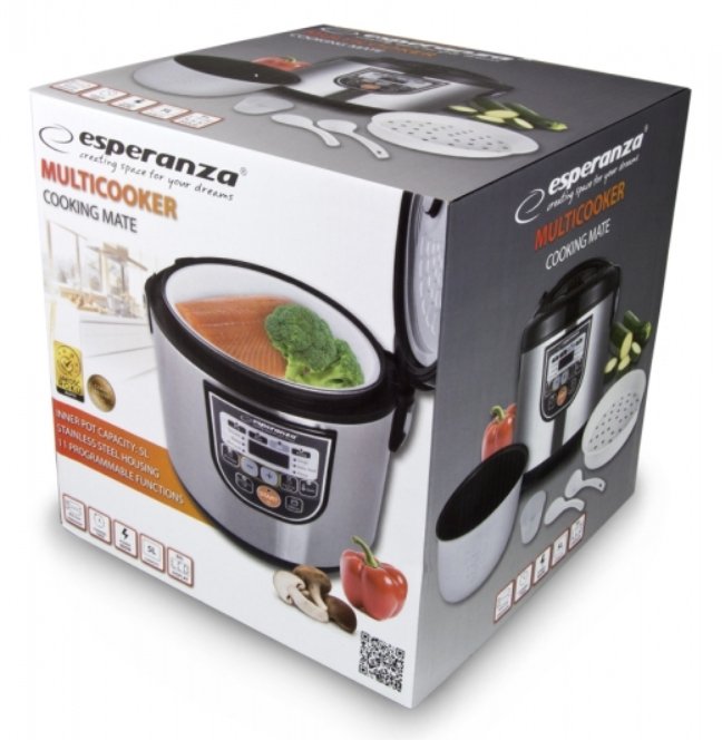 EAN 5901299954027 - Esperanza EKG011 olla multi-cocción 5 L 860 W Negro, Acero inoxidable imagen 10