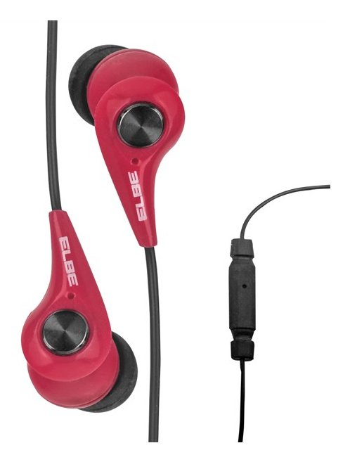 Auriculares Deportivos Elbe Au-107-Mic Con Micrófono Jack 3.5 Rojo Y Negro