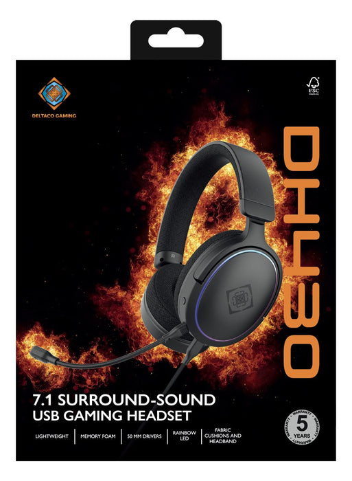 EAN 7333048060808 - Deltaco Gaming GAM-162 auricular y casco Auriculares Alámbrico Diadema Juego USB Tipo C Negro imagen 17