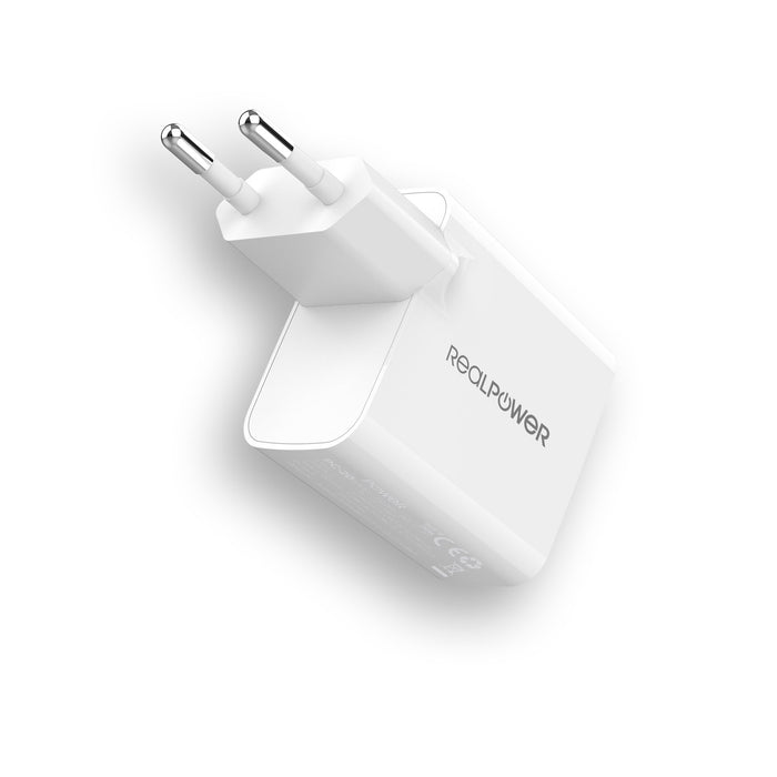 EAN 4040895008596 - RealPower 352262 cargador de dispositivo móvil Universal Blanco Corriente alterna Carga rápida Interior imagen 2