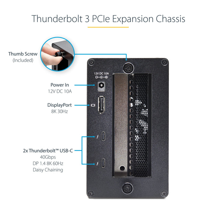EAN 0065030895002 - StarTech.com 2TBT3-PCIE-ENCLOSURE base para portátil y replicador de puertos Alámbrico Plata imagen 12