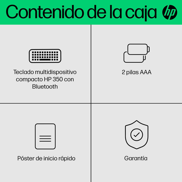 EAN 0196548516711 - HP 350 WHT Compact Multi-Device Keyboard teclado Hogar Blanco imagen 4