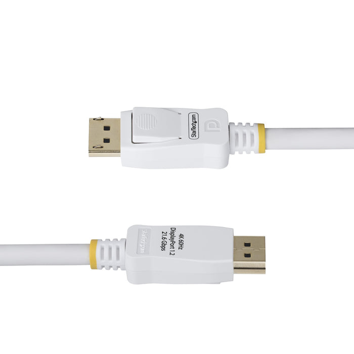 Startech.Com 10ft White Vesa Certified Displayport 1.2 Cable With Latches - Displayport-Cable - Displayport Zu Displaypo