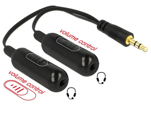 EAN 4043619656837 - DeLOCK 0.19m, 3.5mm/2x3.5mm cable de audio 0,19 m 3,5mm Negro imagen 2