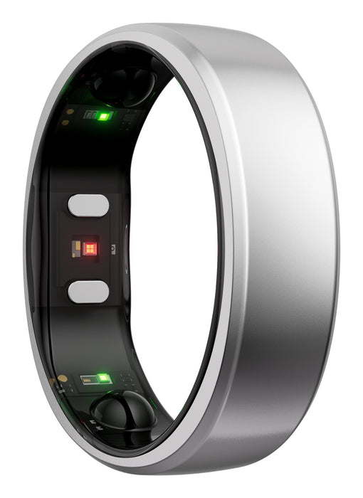 Anillo Inteligente Ringconn Gen2 Para Mujeres Y Hombres - Portátil Para El Seguimiento Del Sueño Y La Actividad Física - Frecuencia Cardíaca - Color Plata Futuro, Talla 9