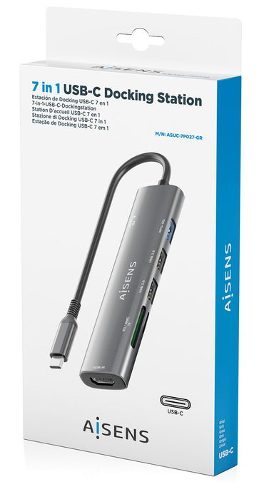 EAN 8435739903162 - AISENS ASUC-7P027-GR base para portátil y replicador de puertos Alámbrico USB 3.2 Gen 1 (3.1 Gen 1) Type- imagen 7