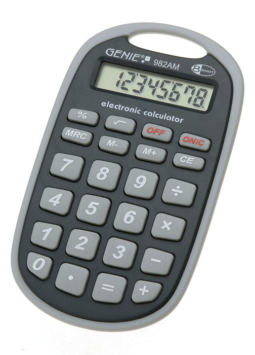 Calculadora Genie 982 Am Bolsillo Básica Negro, Gris