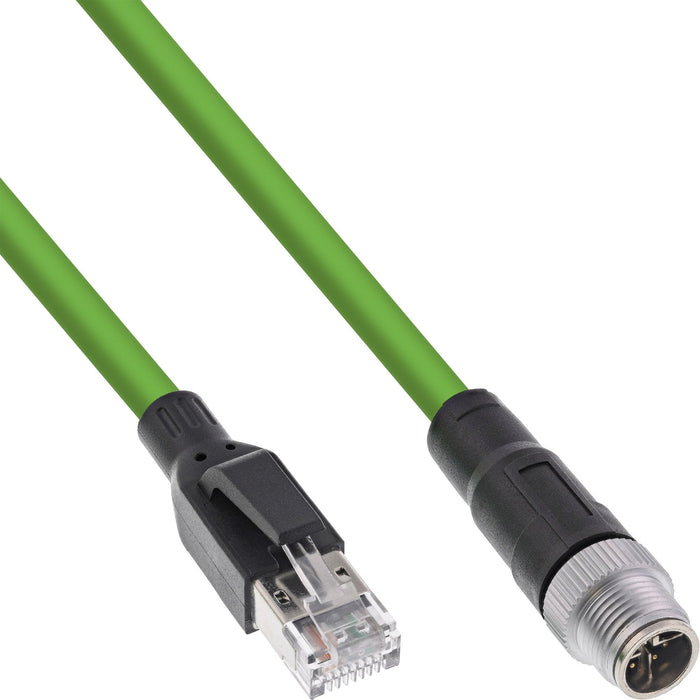 Inline® Industrial Network Cable, M12 8-Pin X-Coded A Rj45 Plug, Cat.6a Pur 5m
