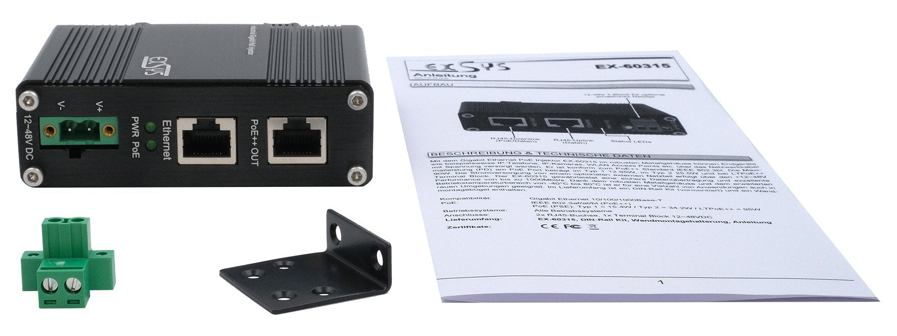 Poe++ Gigabit Injector 90w,  -40øc To +80øc