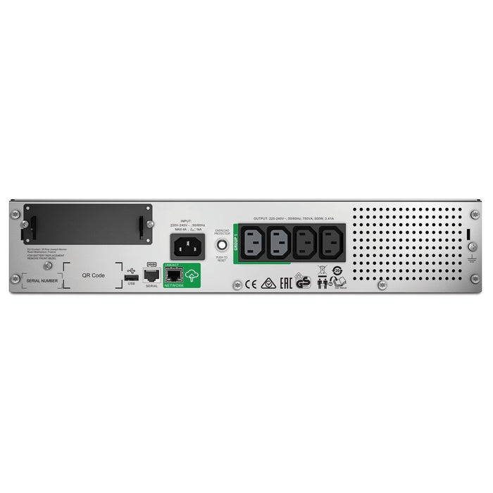 EAN 0731304340324 - APC SMT750RMI2UC sistema de alimentación ininterrumpida (UPS) Línea interactiva 0,75 kVA 500 W 4 salidas  imagen 2